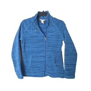 Women's Orvis Passport Blue‎ Fleece Zip Front Track Jacket Medium M Mock Neck